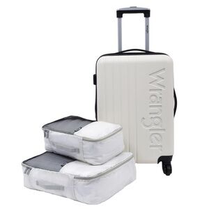 Wrangler 3 Piece Luggage/Packing Cube Set | 20" Carry-On | White | NEW/NIB!!🩶